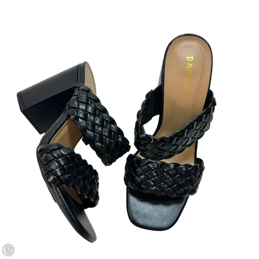 Sandals Heels Block By Bamboo In Black, Size: 7