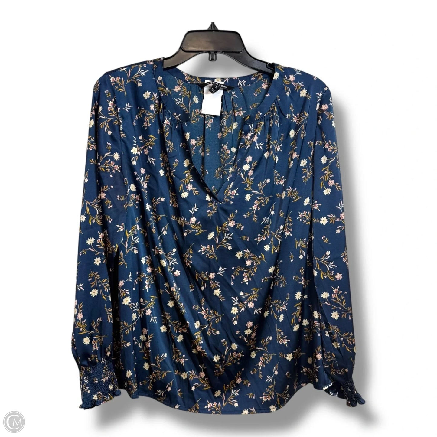 Blouse Long Sleeve By Hawthorn In Floral Print, Size: M
