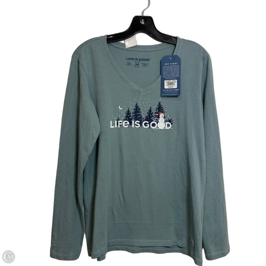 Top Long Sleeve Basic By Life Is Good In Aqua, Size: M