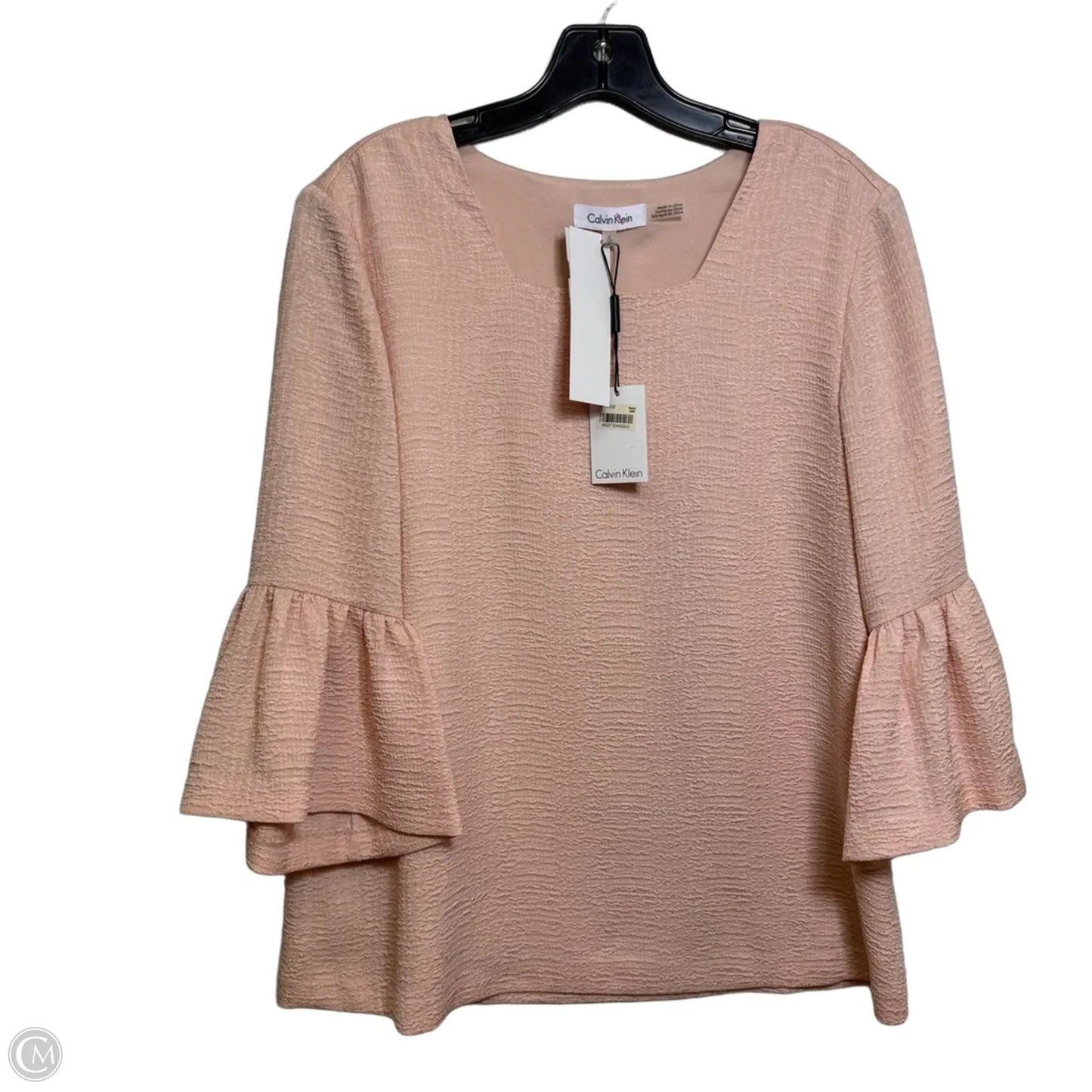 Top Long Sleeve By Calvin Klein In Peach, Size: S
