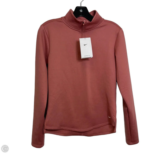 Athletic Top Long Sleeve Collar By Nike In Coral, Size: Xs