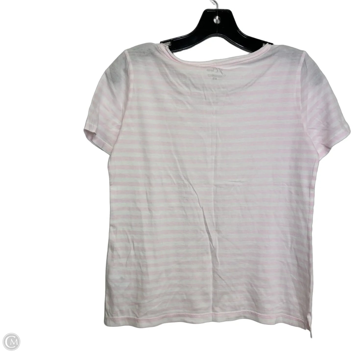 Top Short Sleeve Basic By J. Crew In Pink & White, Size: Xs
