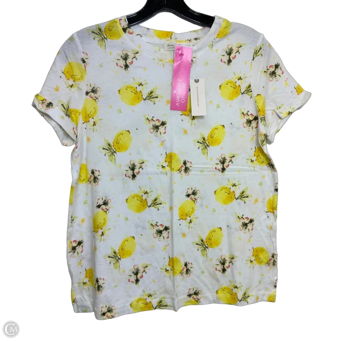 Top Short Sleeve By Anthropologie In Yellow, Size: Xs