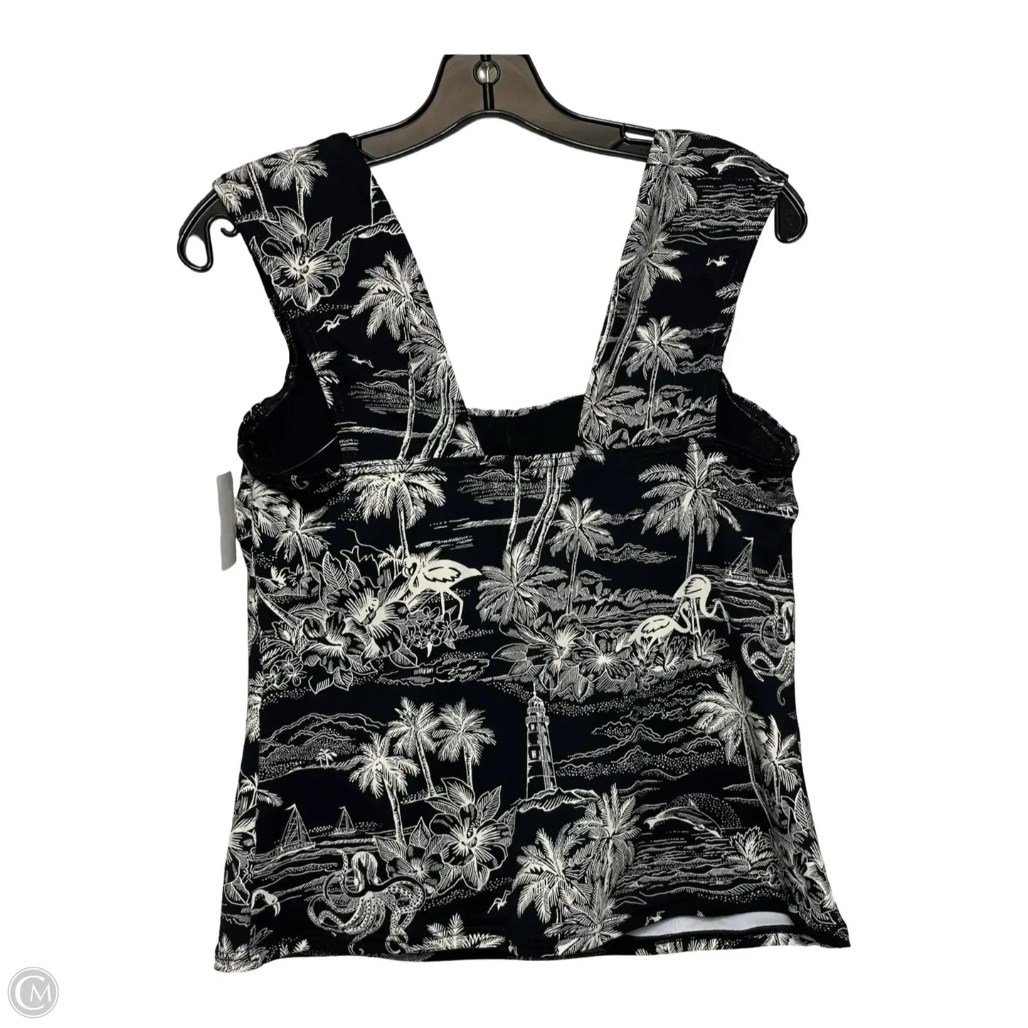 Swimsuit Top By Lands End In Black & Cream, Size: 10