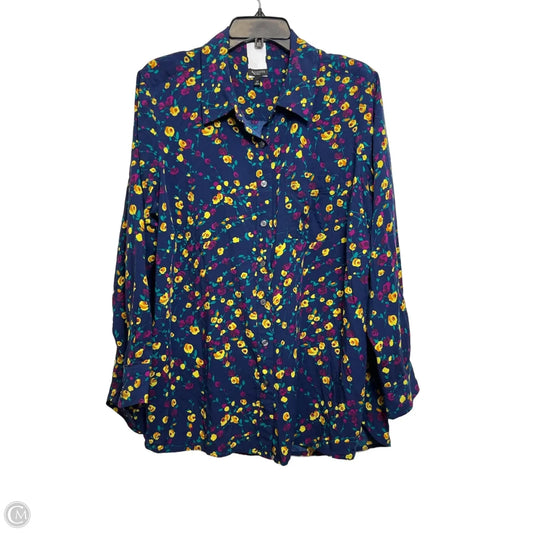 Top Long Sleeve By Talbots In Navy, Size: 2x