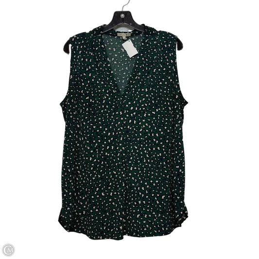 Top Sleeveless By Clothes Mentor In Green, Size: 1x