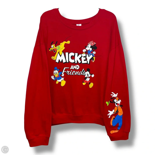 Sweatshirt Crewneck By Disney Store In Red, Size: Xxl