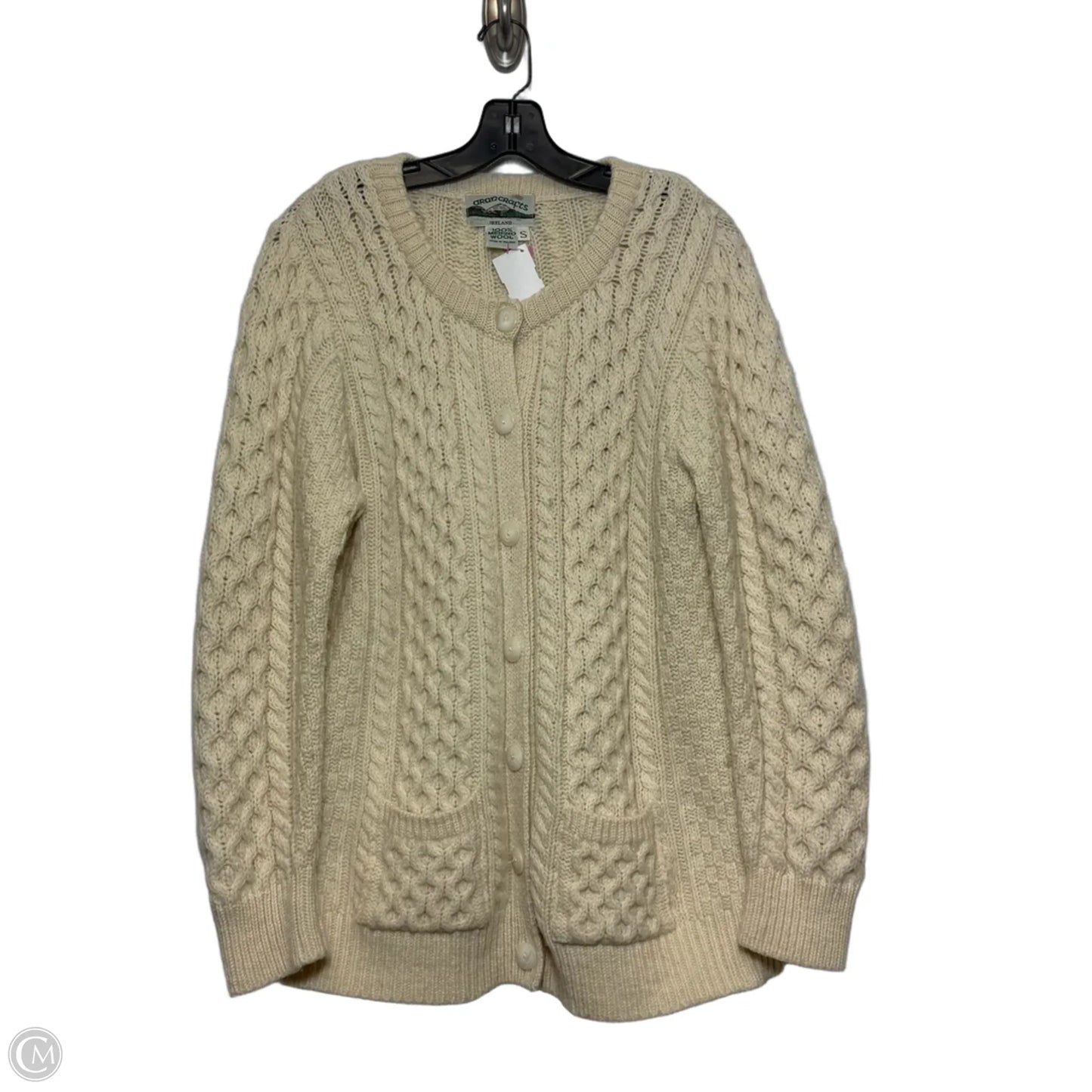 Sweater By Aran Crafts/made in Ireland 100% merino wool In Beige, Size: S