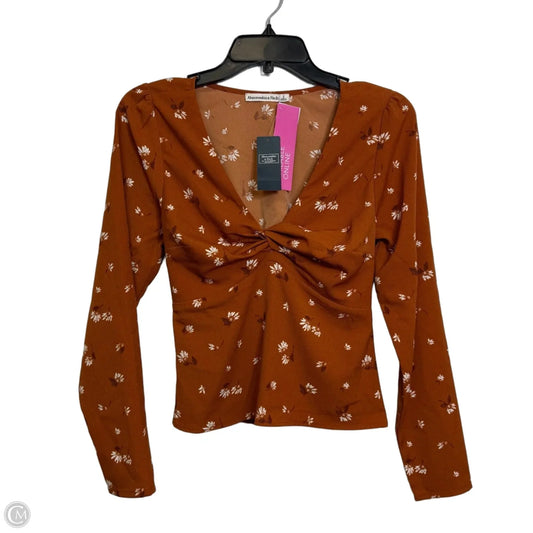 Top Long Sleeve By Abercrombie And Fitch In Orange, Size: S