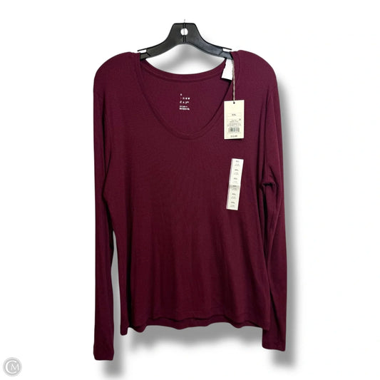 Top Long Sleeve By A New Day In Maroon, Size: Xxl