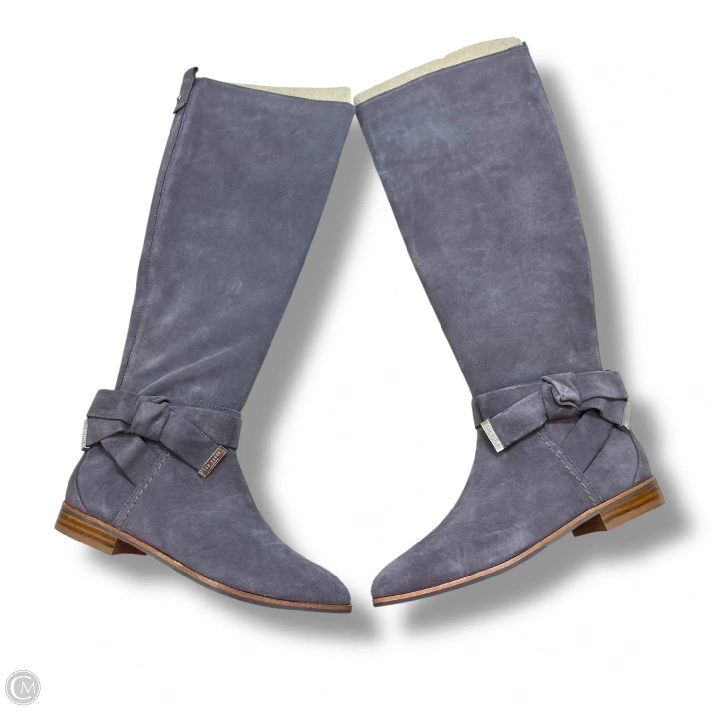 Boots Knee Flats By Ted Baker In Grey, Size: 35.5