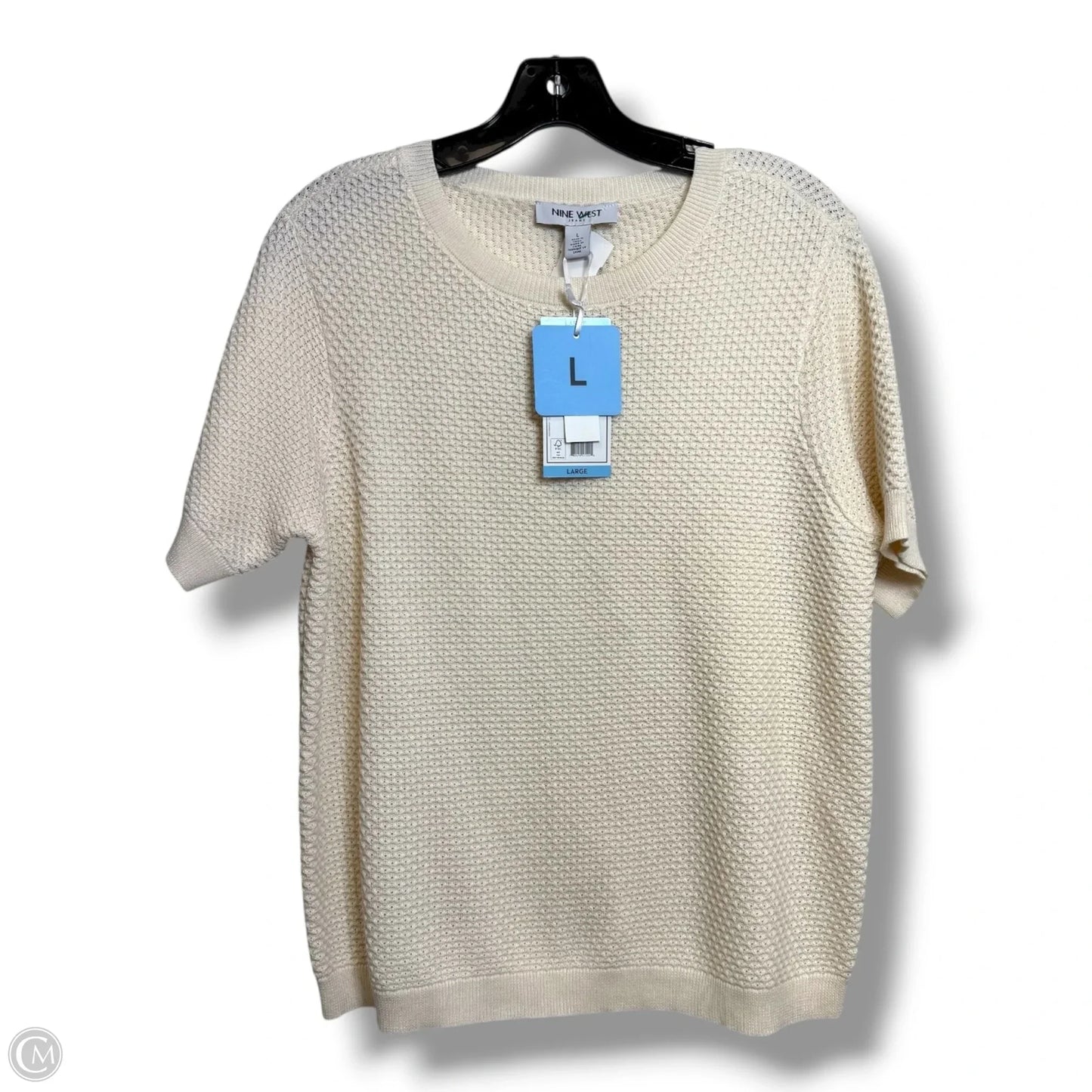 Top Short Sleeve By Nine West In Cream, Size: L