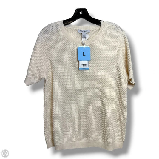 Top Short Sleeve By Nine West In Cream, Size: L
