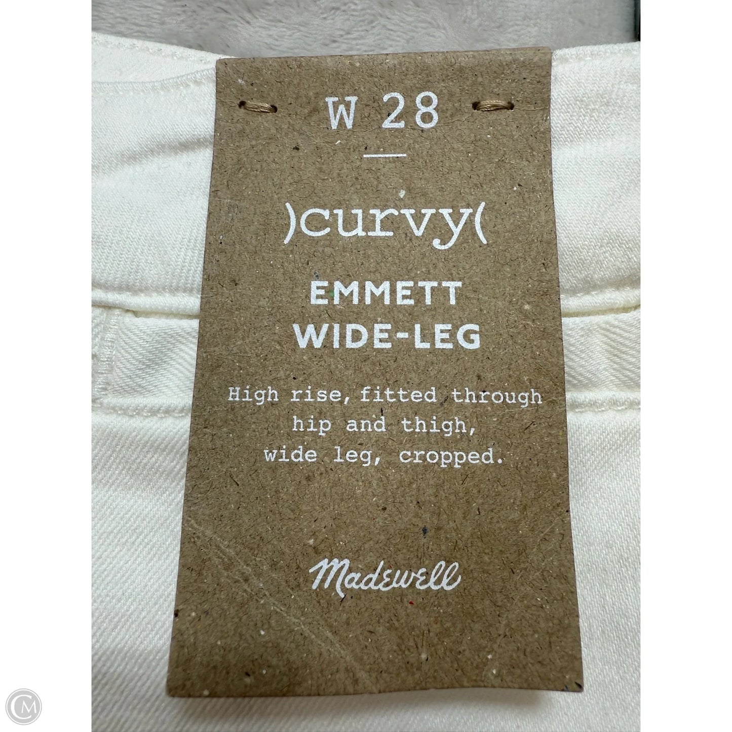 Jeans Emmett Wide Leg By Madewell In White, Size: 6