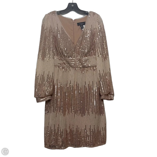 Dress Party Midi By R And M Richards In Rose Gold, Size: 8p