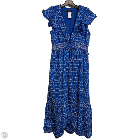 Dress Casual Maxi By Clothes Mentor In Blue & White, Size: L