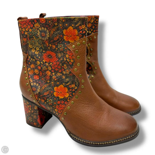 Boots Mid-calf Heels By Clothes Mentor In Brown, Size: 10