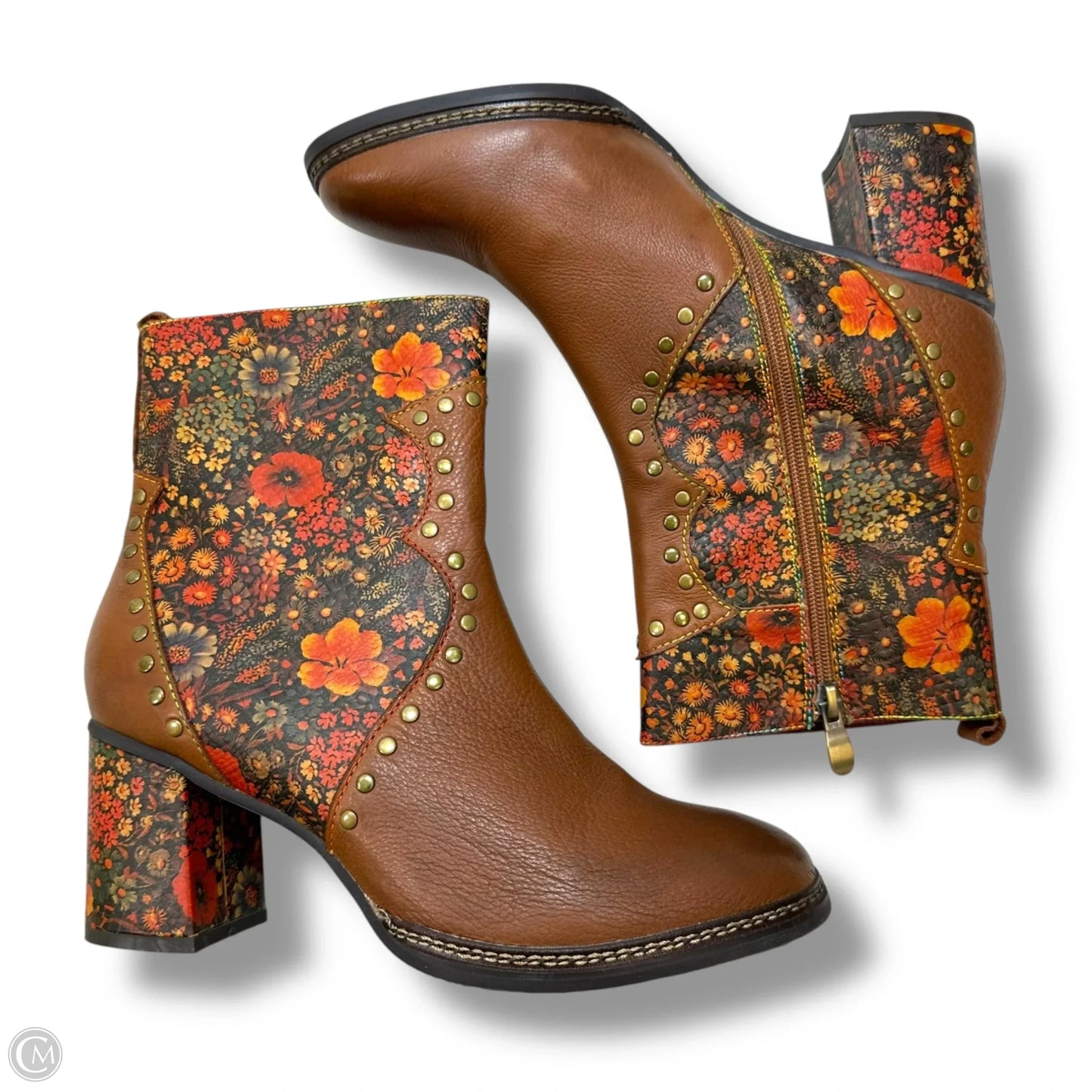 Boots Mid-calf Heels By Clothes Mentor In Brown, Size: 10