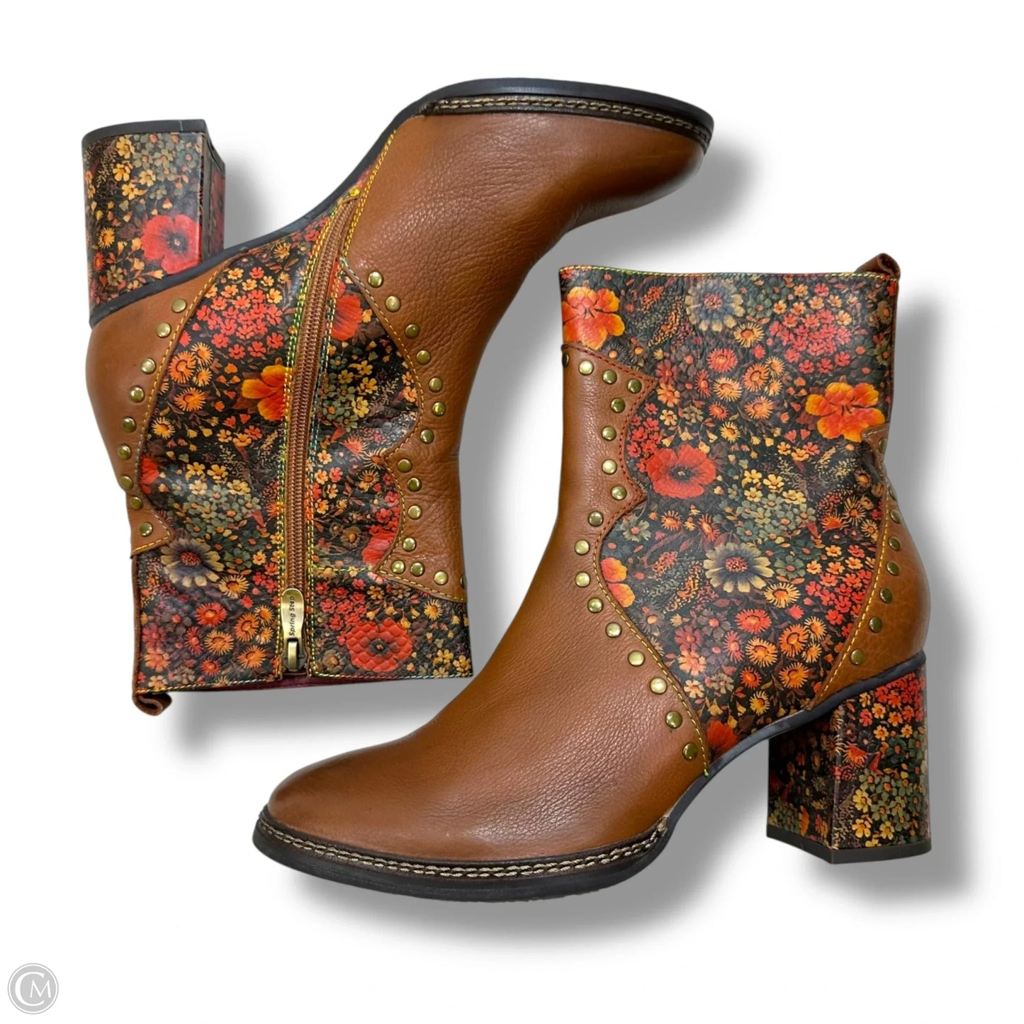 Boots Mid-calf Heels By Clothes Mentor In Brown, Size: 10