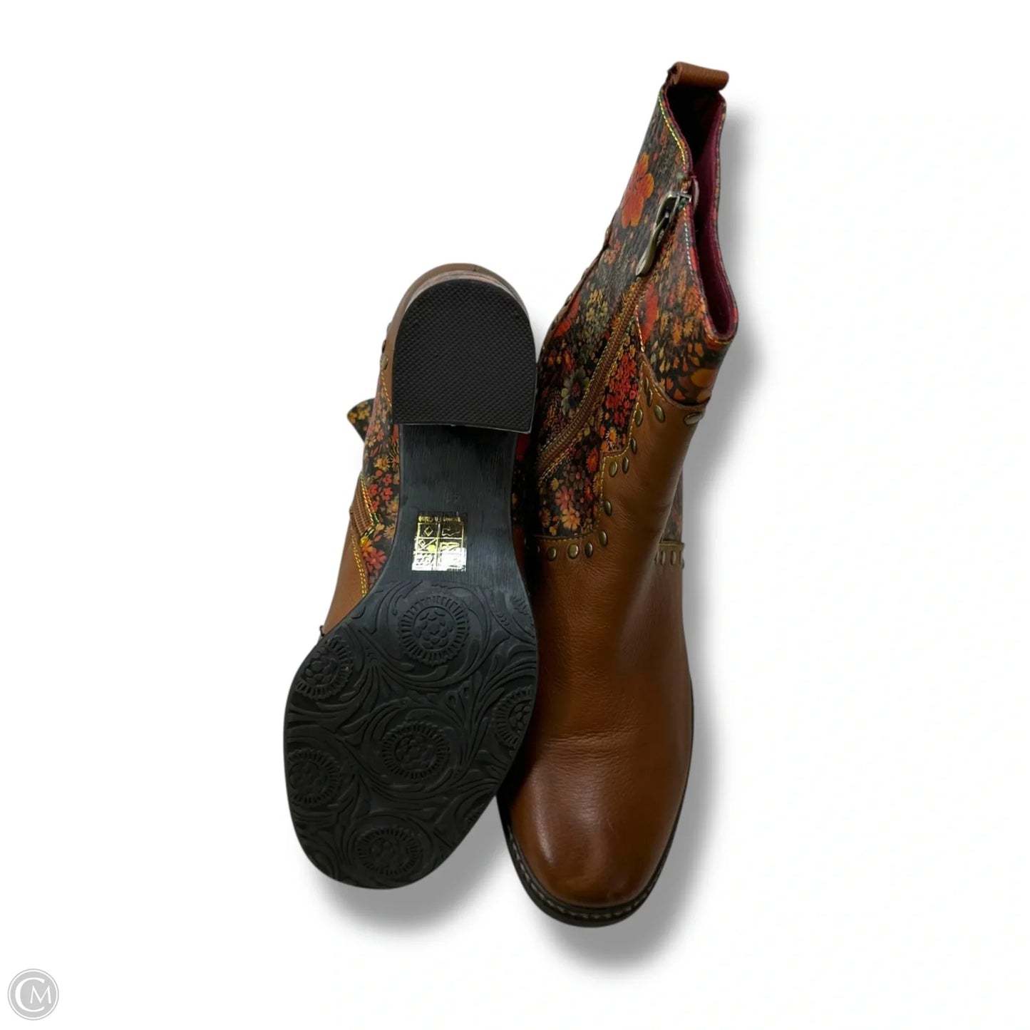 Boots Mid-calf Heels By Clothes Mentor In Brown, Size: 10