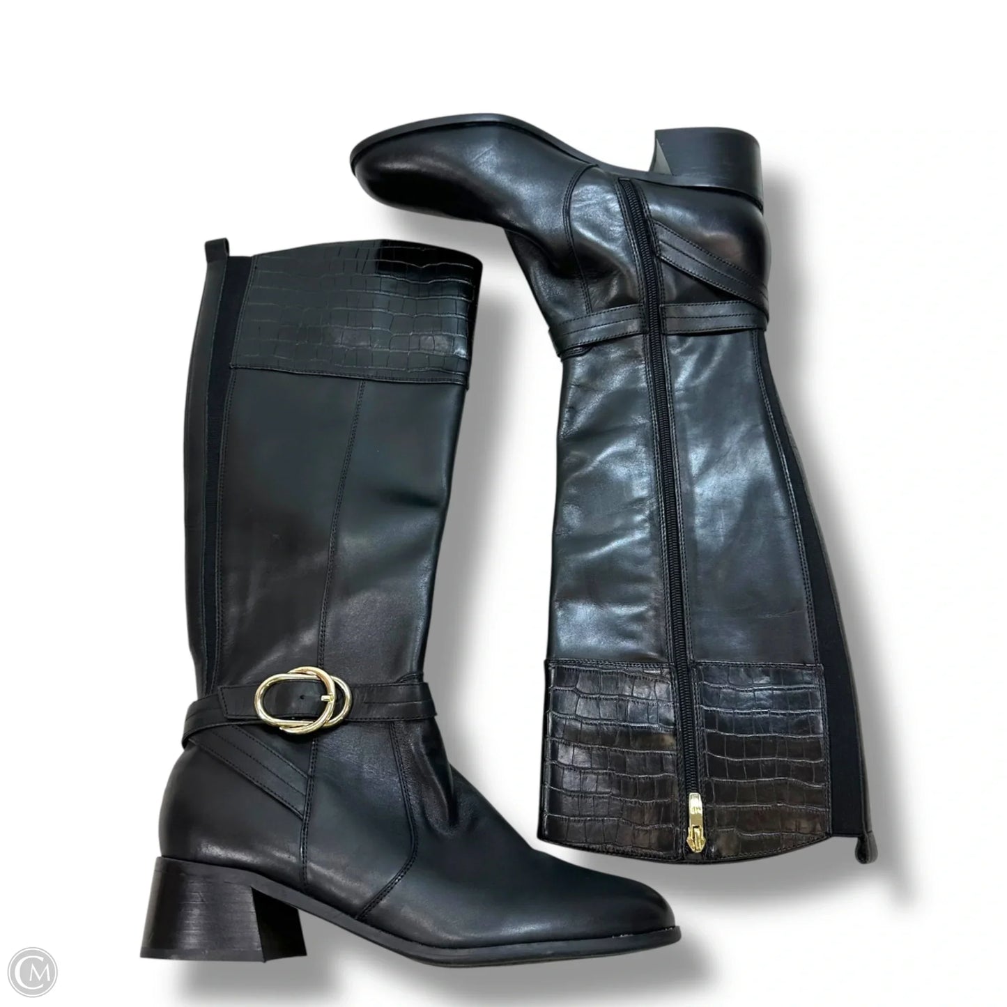 Boots Knee Flats By Marc Fisher In Black, Size: 10