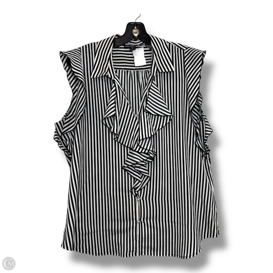 Blouse Designer By Karl Lagerfeld In Striped Pattern, Size: L