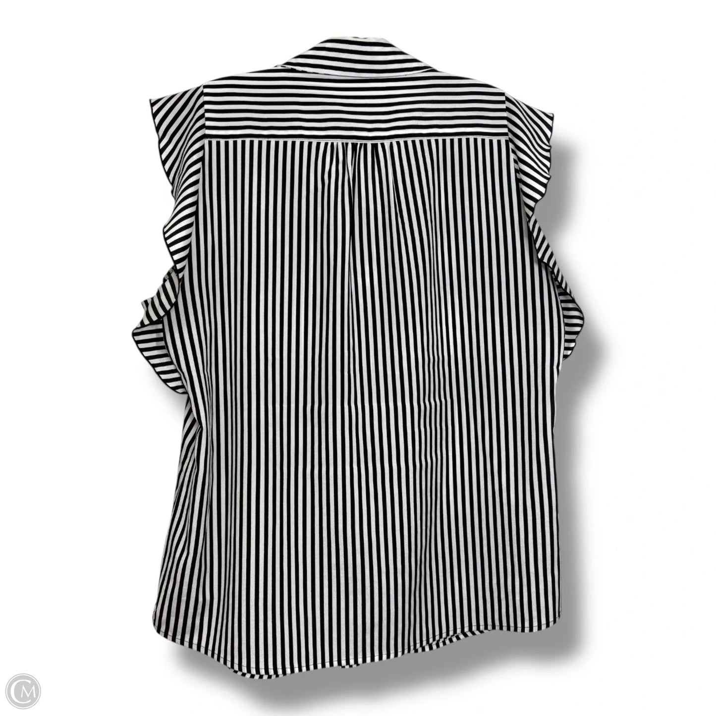 Blouse Designer By Karl Lagerfeld In Striped Pattern, Size: L