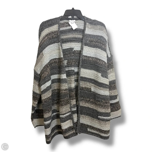 Sweater Cardigan By J. Jill In Striped Pattern, Size: 2x