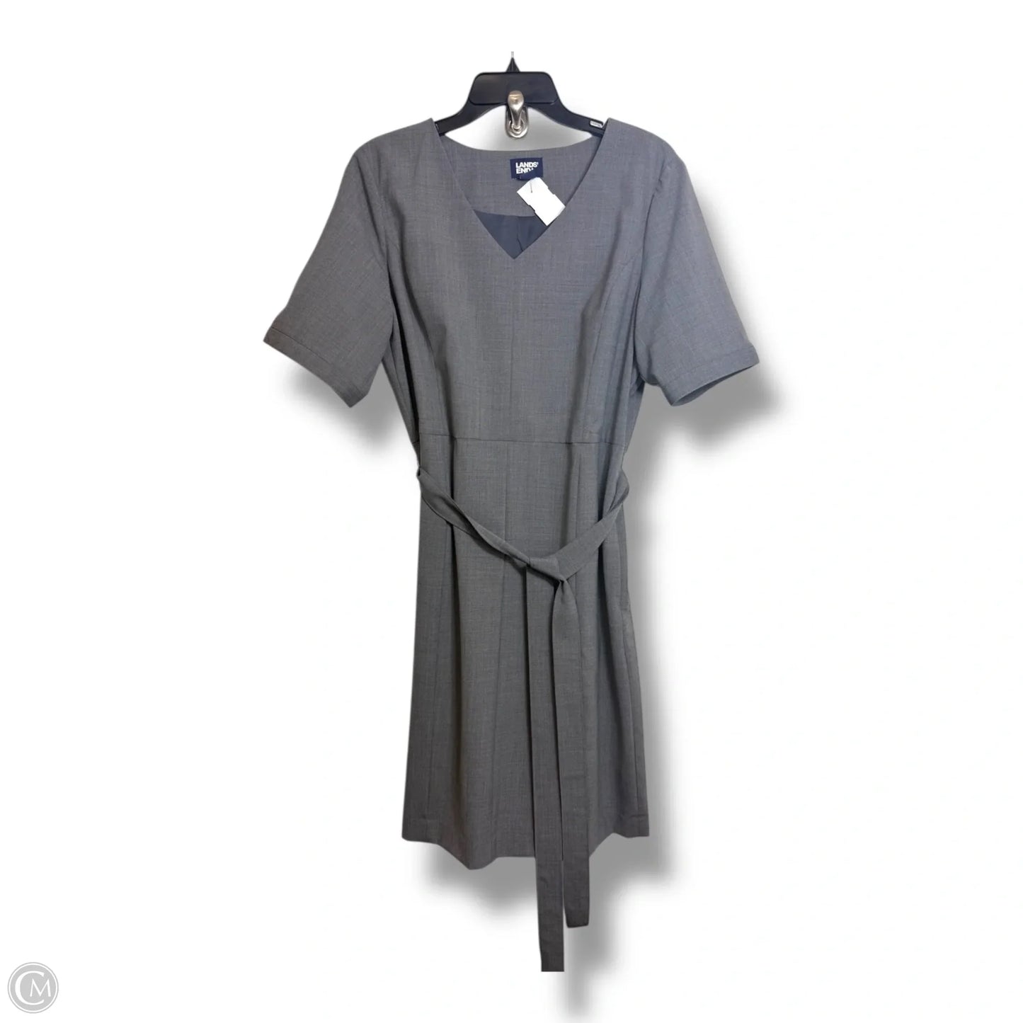 Dress Casual Midi By Lands End In Grey, Size: 14
