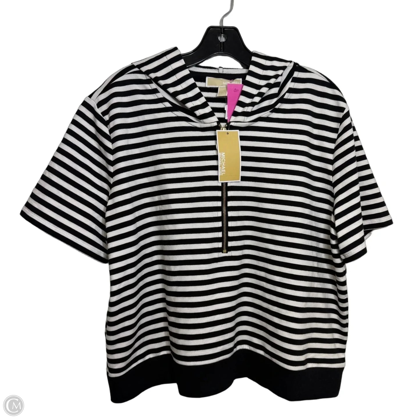 Top Short Sleeve By Michael By Michael Kors In Striped Pattern, Size: Xl