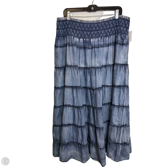 Skirt Maxi By Soft Surroundings In Blue Denim, Size: Xl