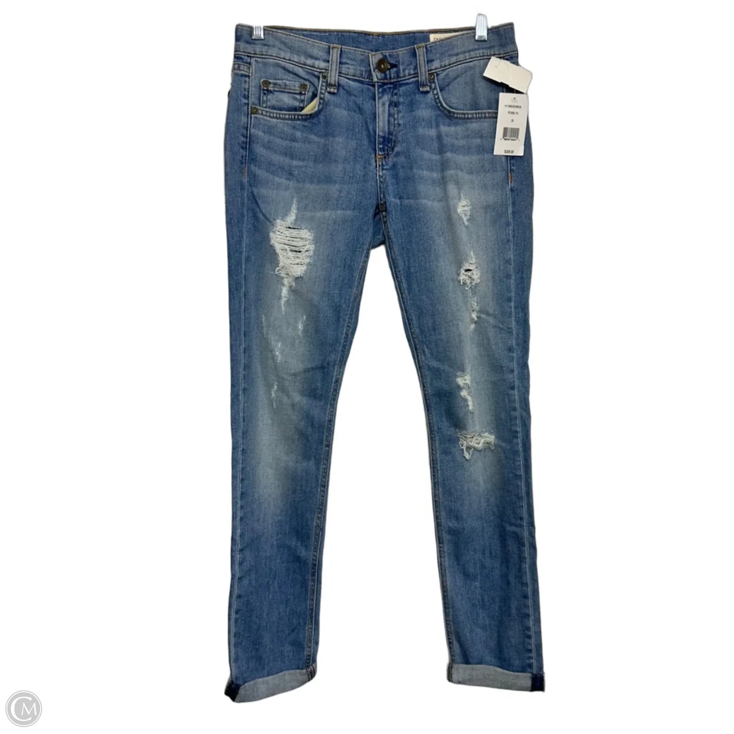 Jeans Skinny By Rag And Bone In Blue Denim, Size: 0