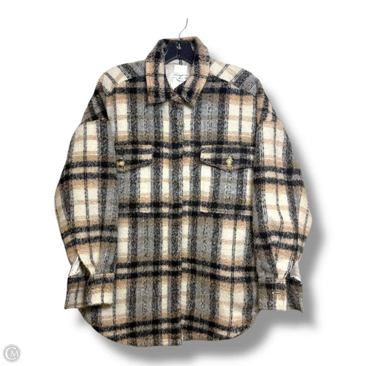 Coat By Good American In Plaid Pattern, Size: 0