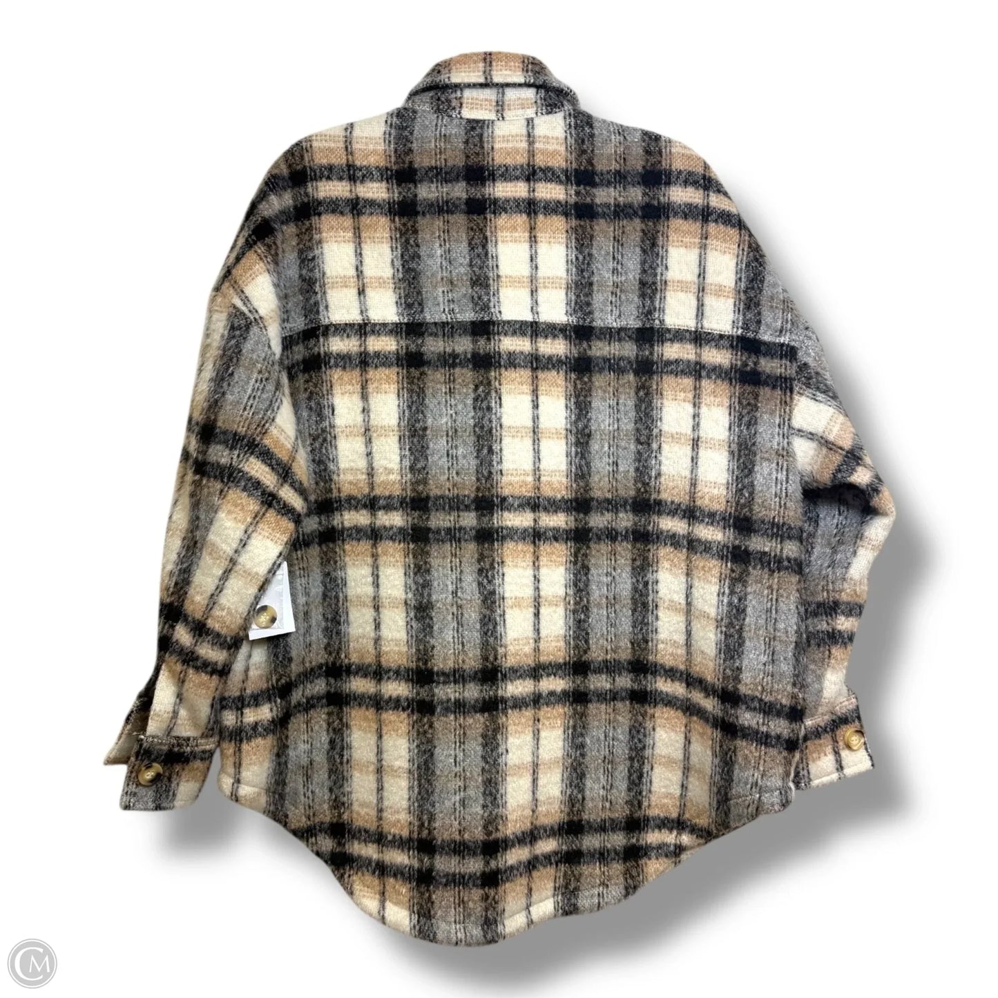 Coat By Good American In Plaid Pattern, Size: 0