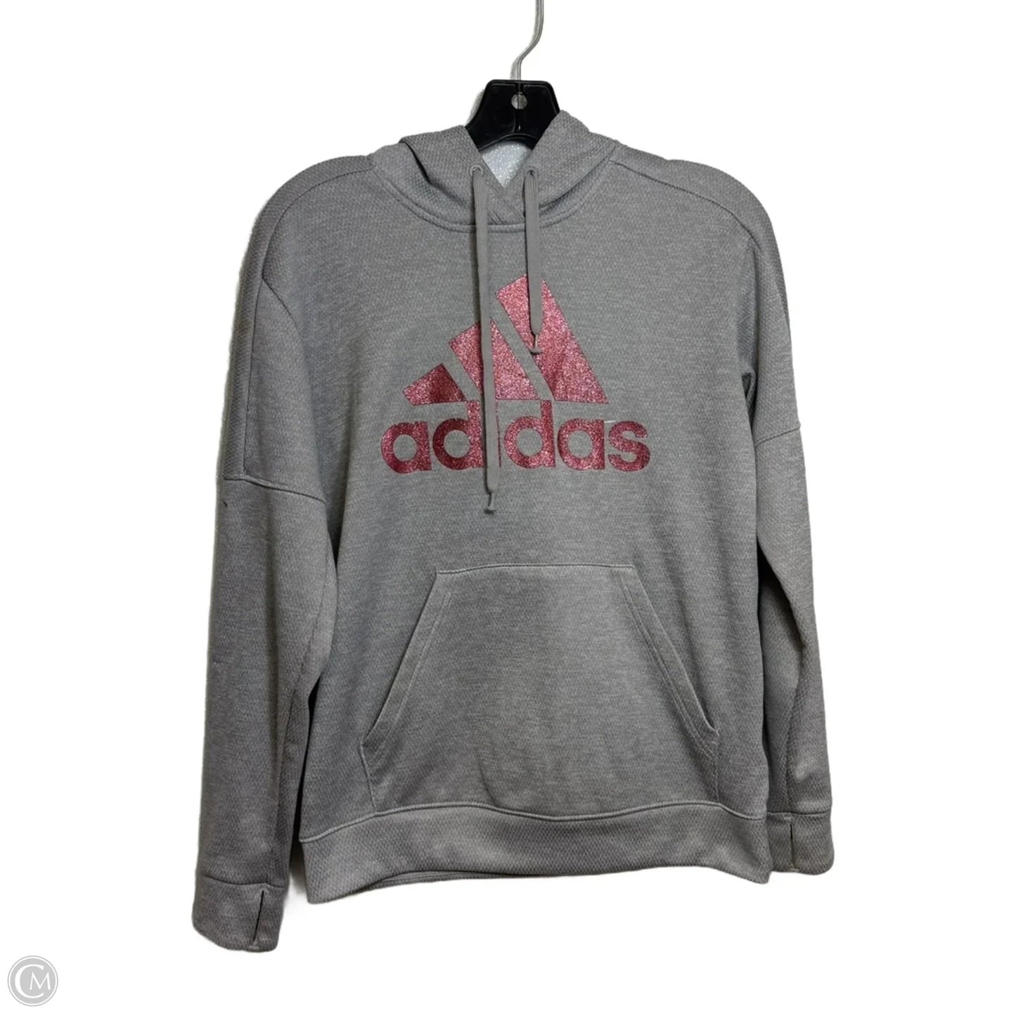 Athletic Jacket By Adidas In Grey, Size: M
