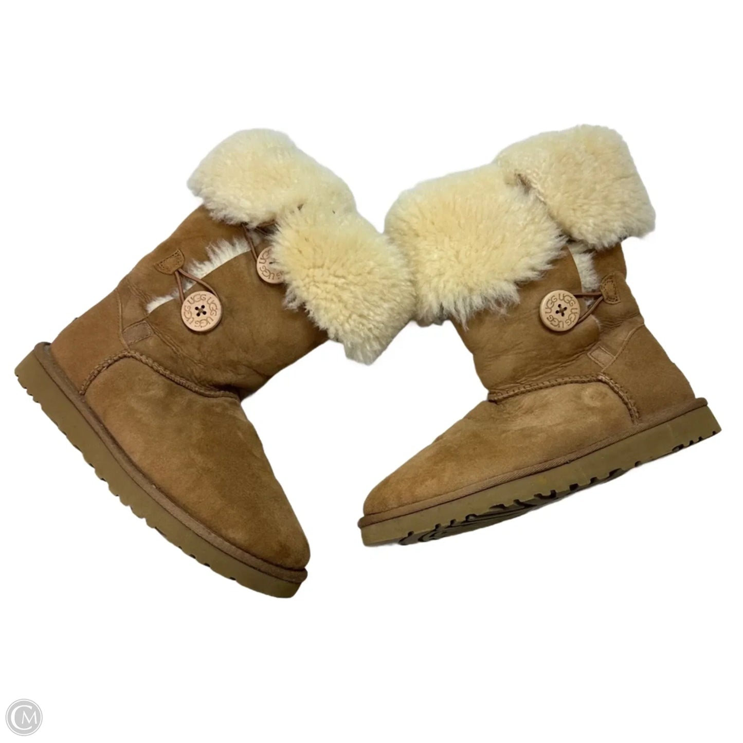 Bailey Button Boots Designer By Ugg Australia In Tan, Size: 7