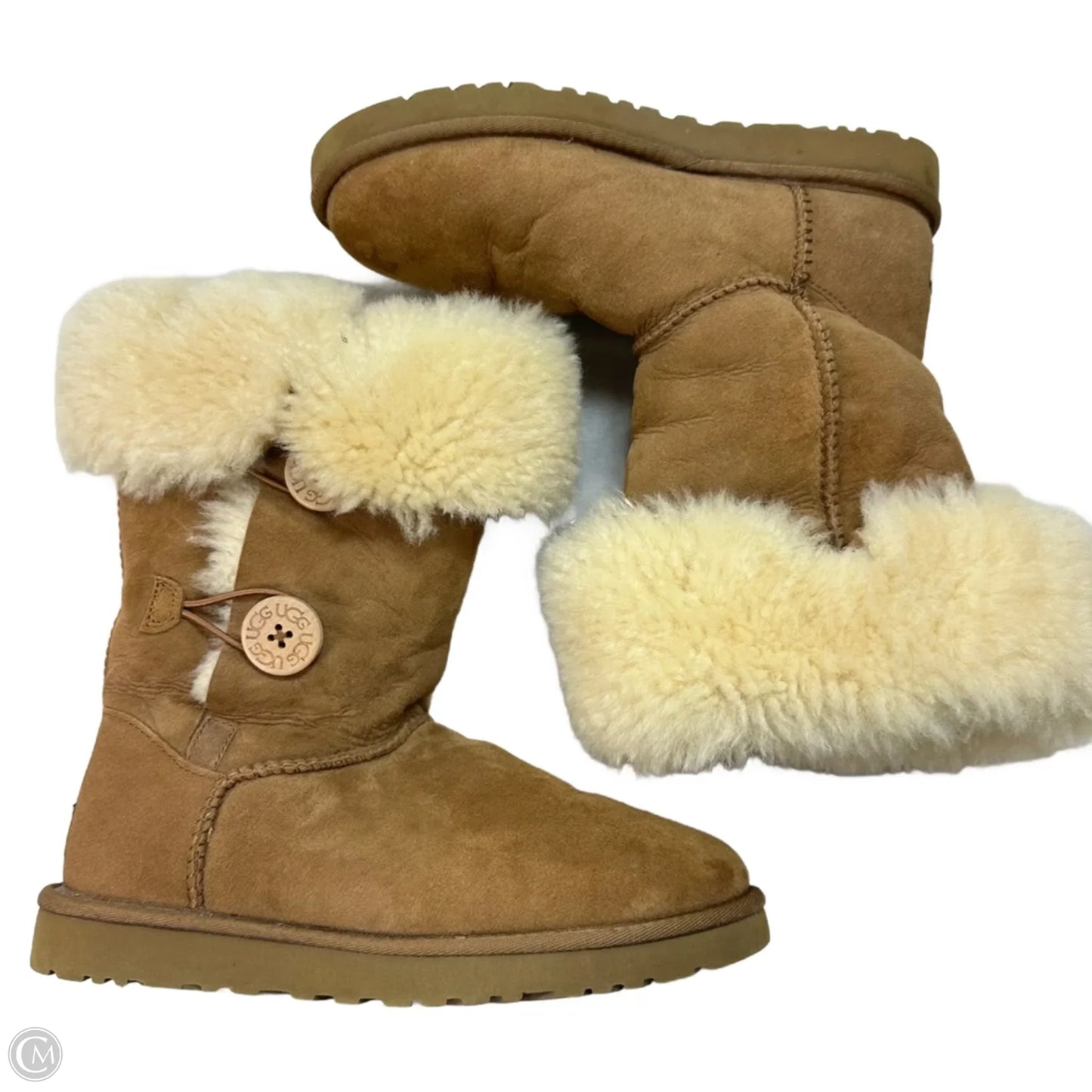 Bailey Button Boots Designer By Ugg Australia In Tan, Size: 7