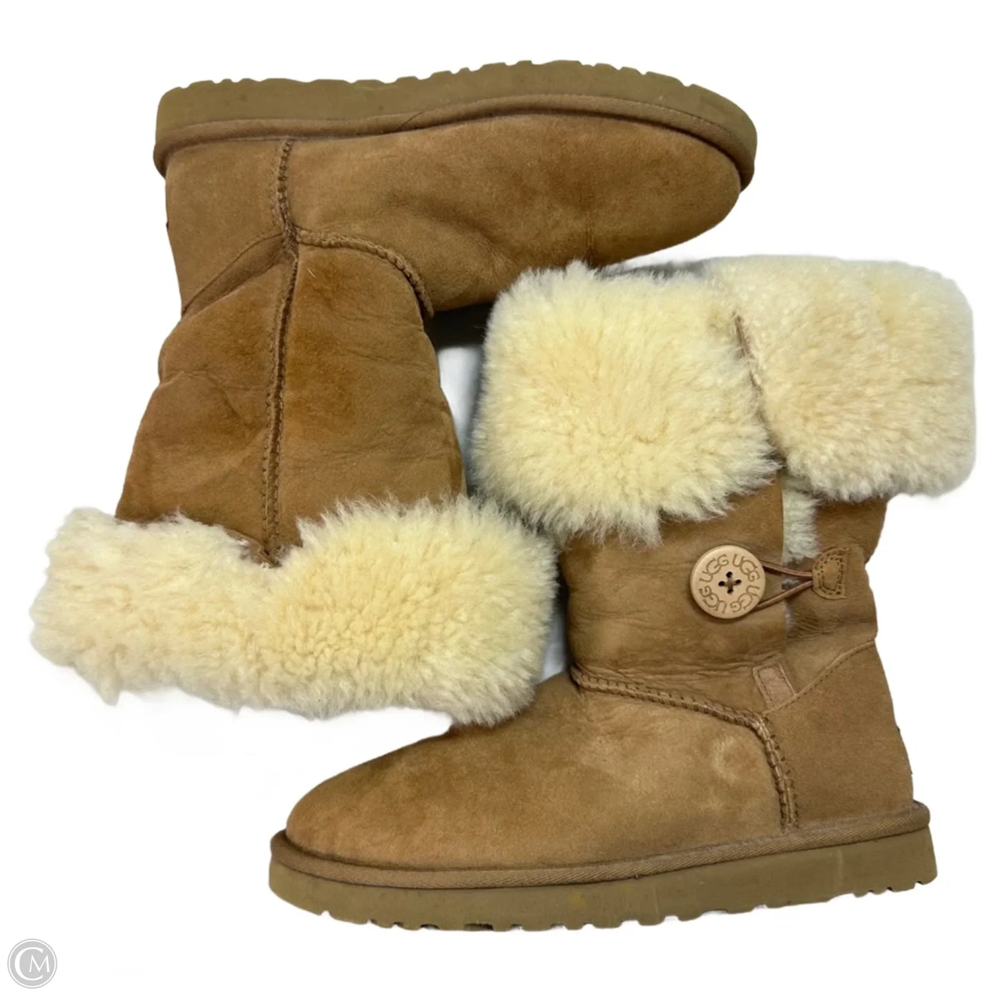 Bailey Button Boots Designer By Ugg Australia In Tan, Size: 7