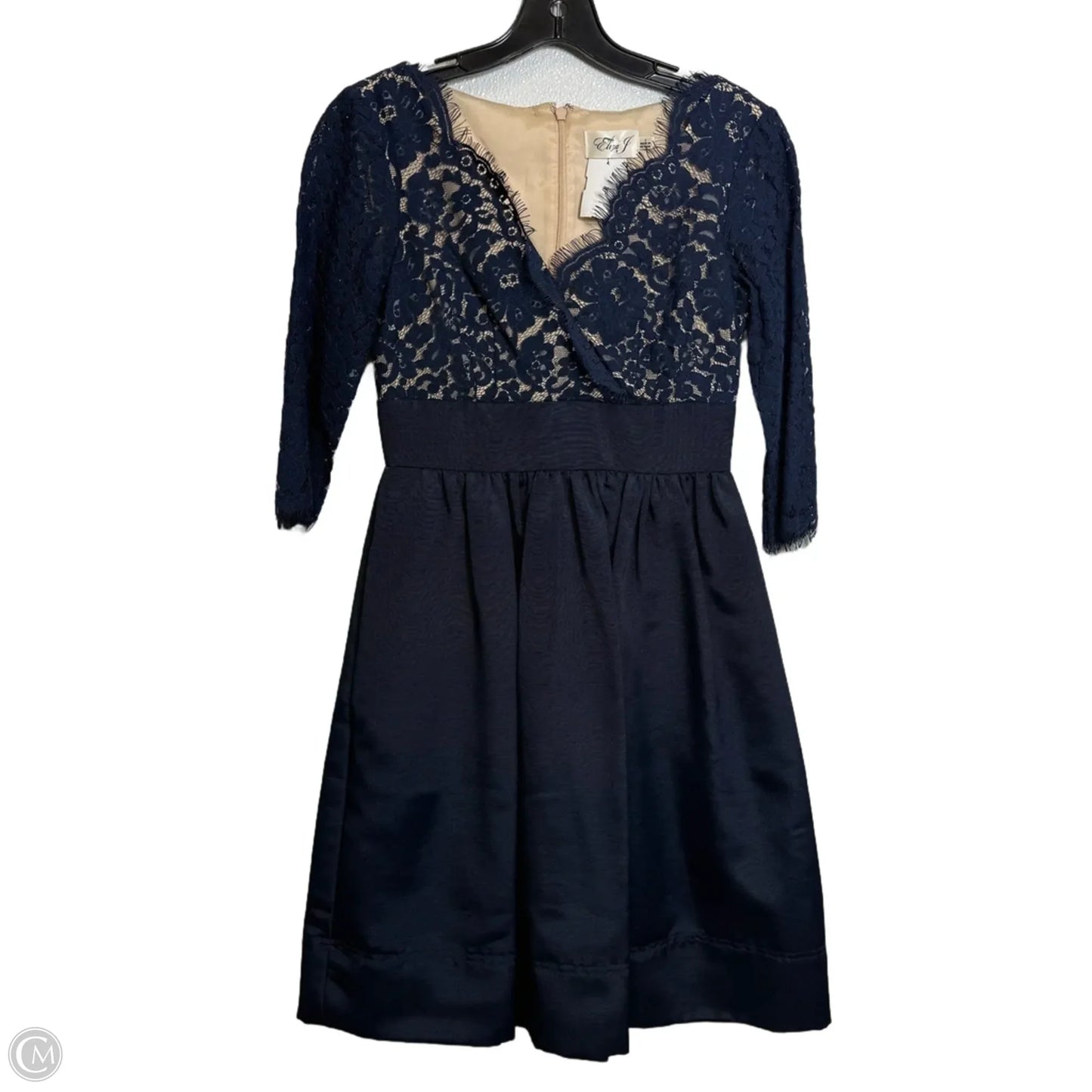 Dress Party Midi By Eliza J In Navy, Size: 0