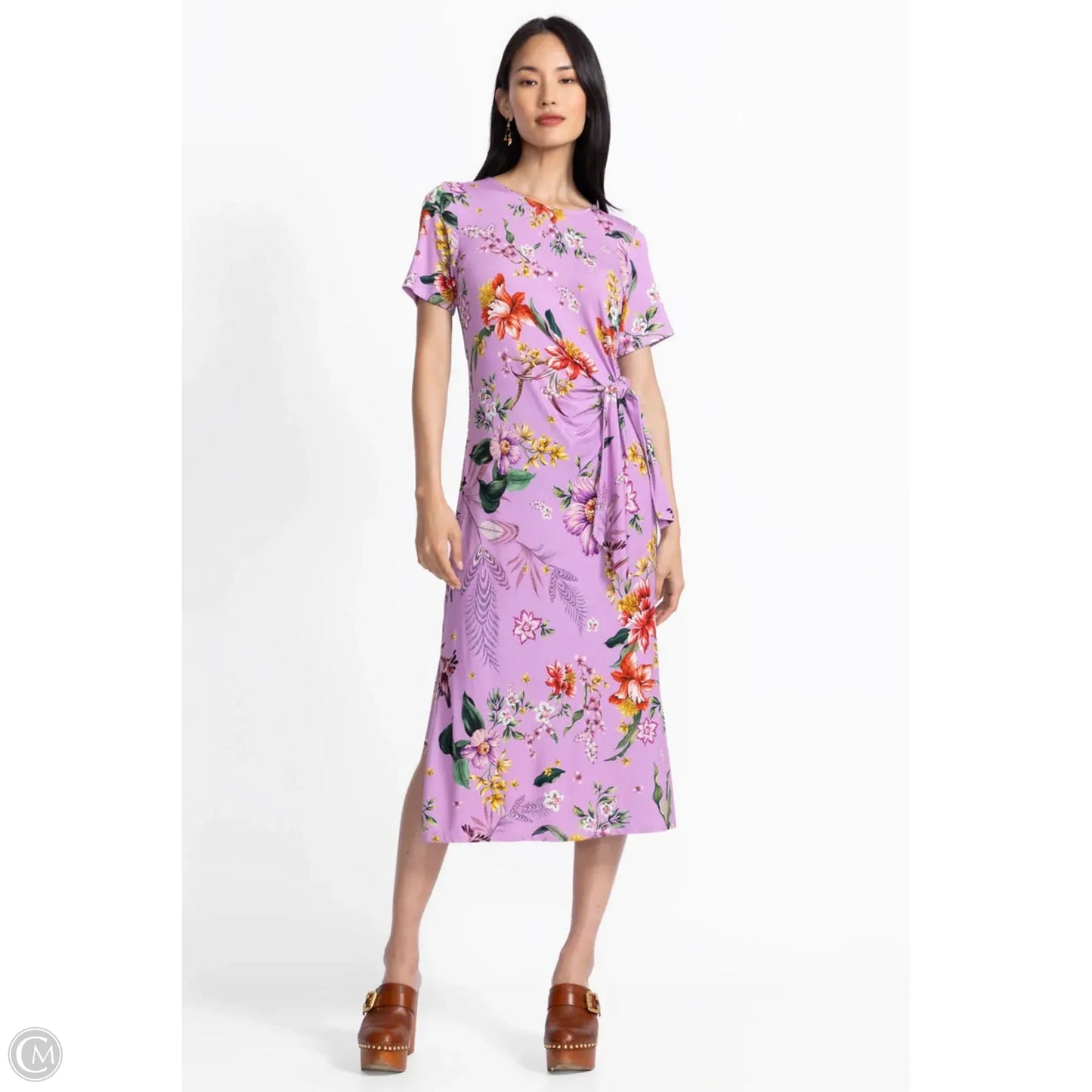 THE JANIE FAVORITE SIDE TIE KNIT DRESS Casual Short By Johnny Was In Floral Print, Size: Sp