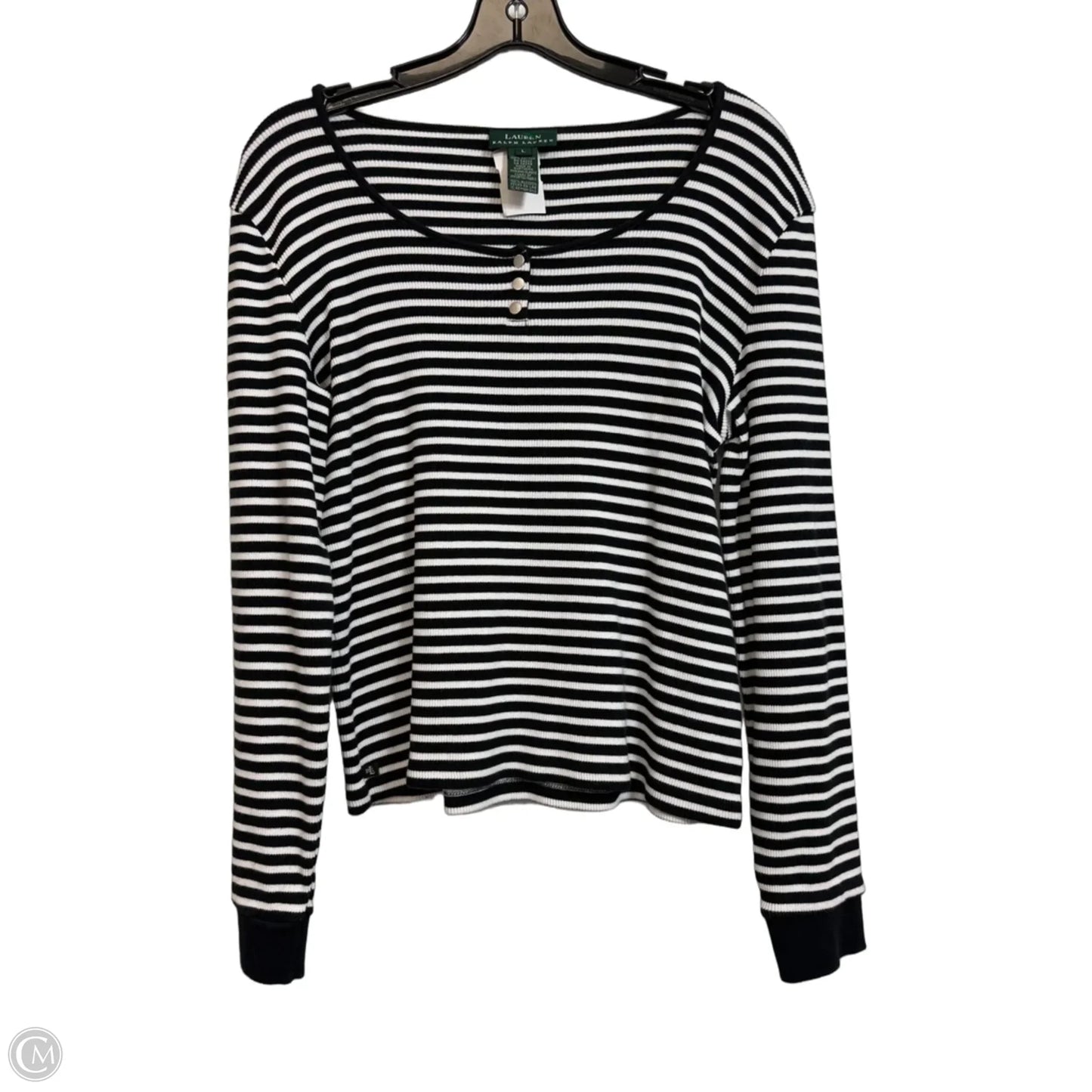 Top Long Sleeve By Ralph Lauren In Striped Pattern, Size: L