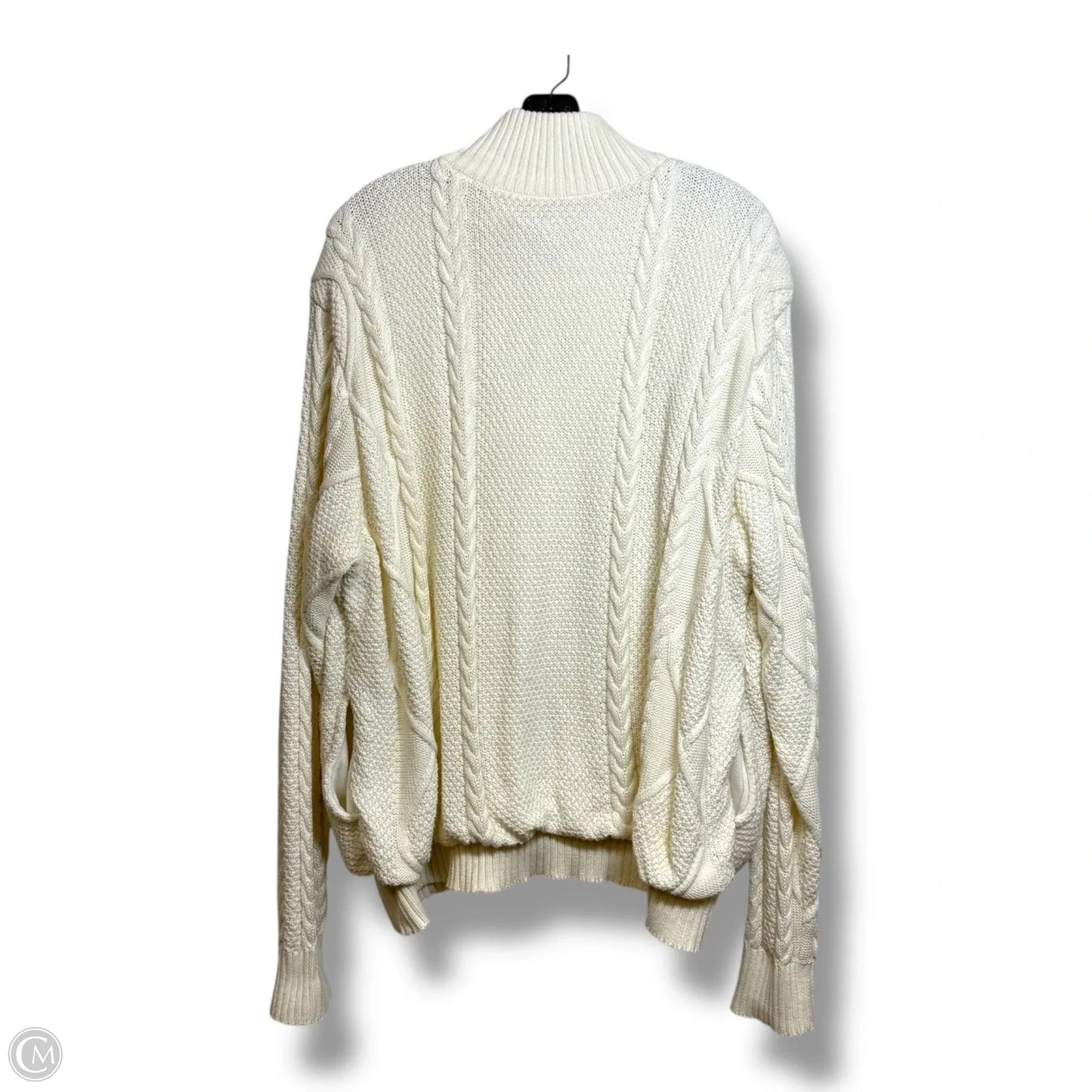 Sweater Cardigan By Clothes Mentor In White, Size: 2x