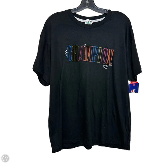 Top Short Sleeve By Champion In Black, Size: L