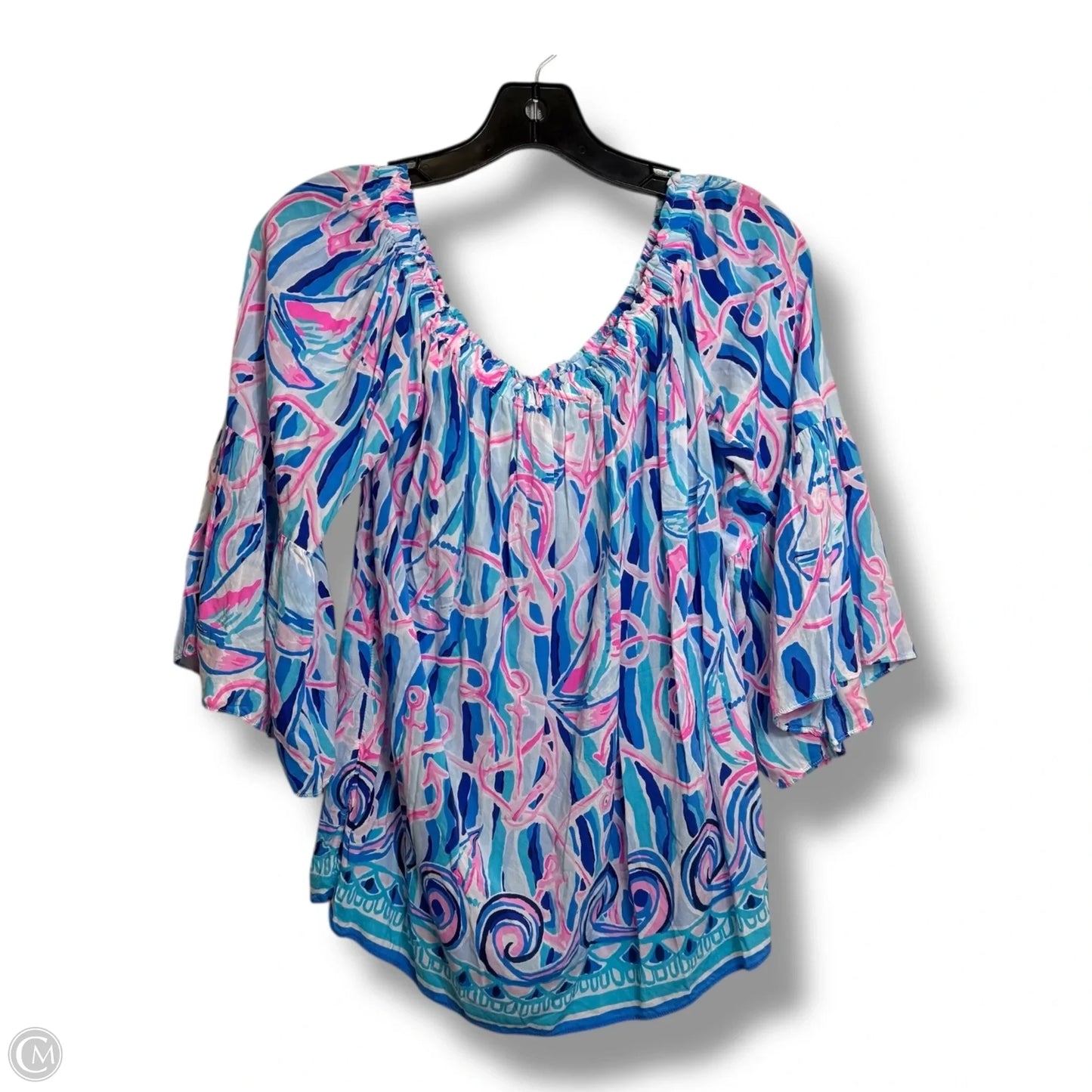 Top 3/4 Sleeve Designer By Lilly Pulitzer In Multi-colored, Size: M