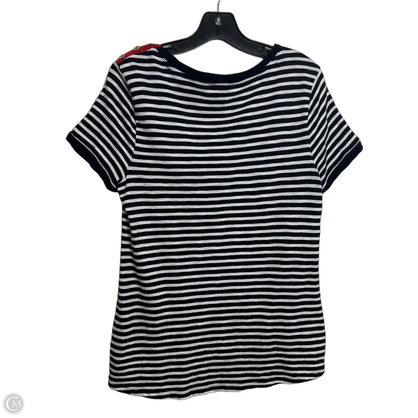 Top Short Sleeve By Talbots In Striped Pattern, Size: M