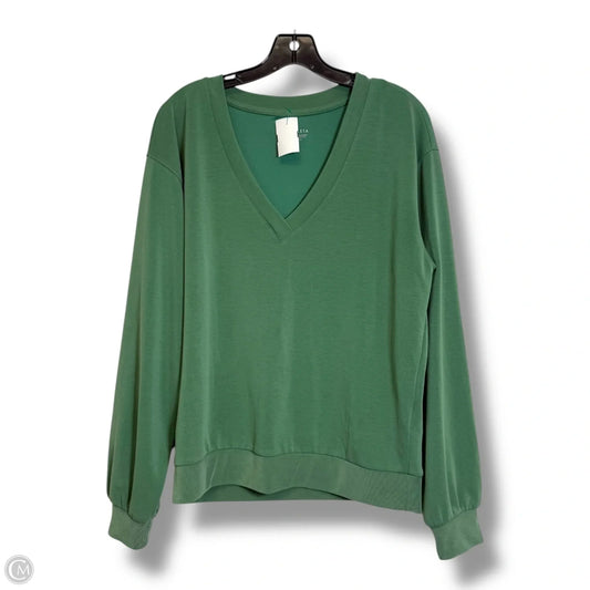 Top Long Sleeve By Athleta In Green, Size: M