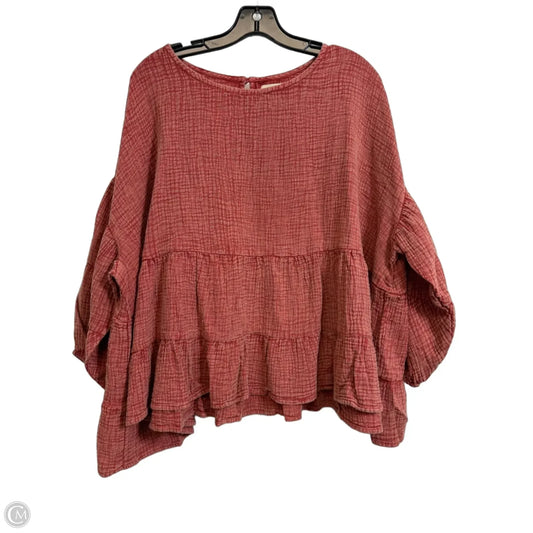 Top 3/4 Sleeve By Jaded Gypsy In Orange, Size: L