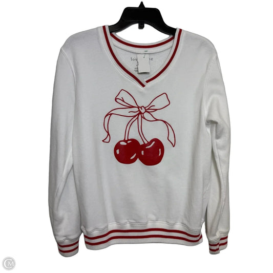 Sweatshirt Crewneck By Clothes Mentor In White, Size: S