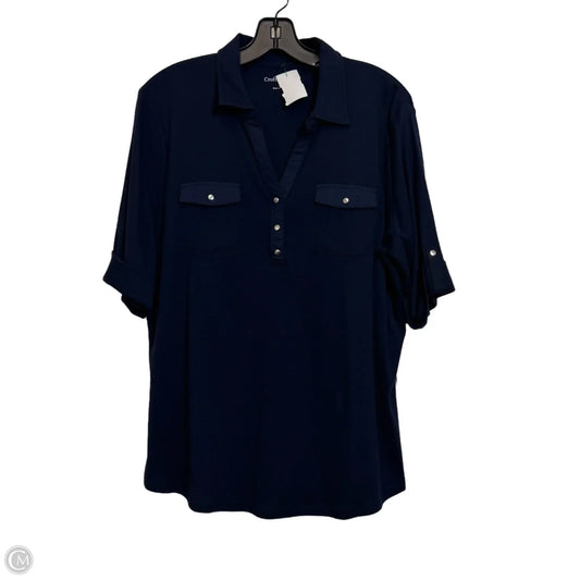 Top Short Sleeve By Croft And Barrow In Navy, Size: Xl