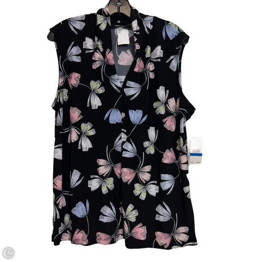 Top Sleeveless By Nine West In Floral Print, Size: Xl